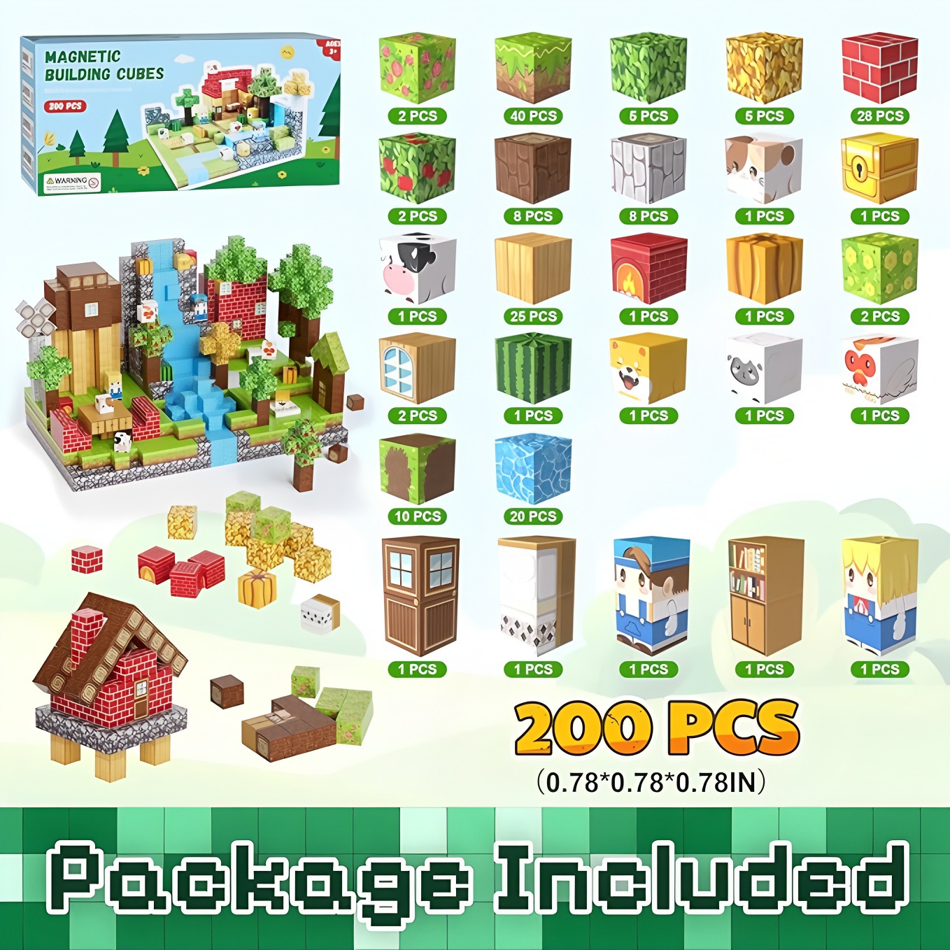 Magnetic Building Blocks -  Magnetic Action Figures Playset, Magnetic Building Block Toys with Magnetic Cubes, 360° Rotating Arms and Legs, Creative Play Set for Kids 6+, Birthday Gifts for Boys Girls