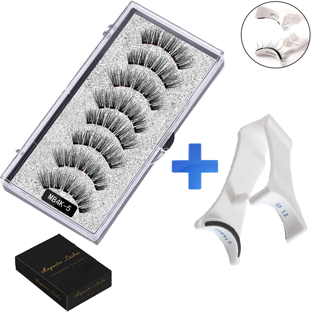 Magnetic False Eyelashes (4-Pair Pack) — Voluminous, Natural-Look Magnetic Lashes | Includes Eyelash Curler | Exceptional Value