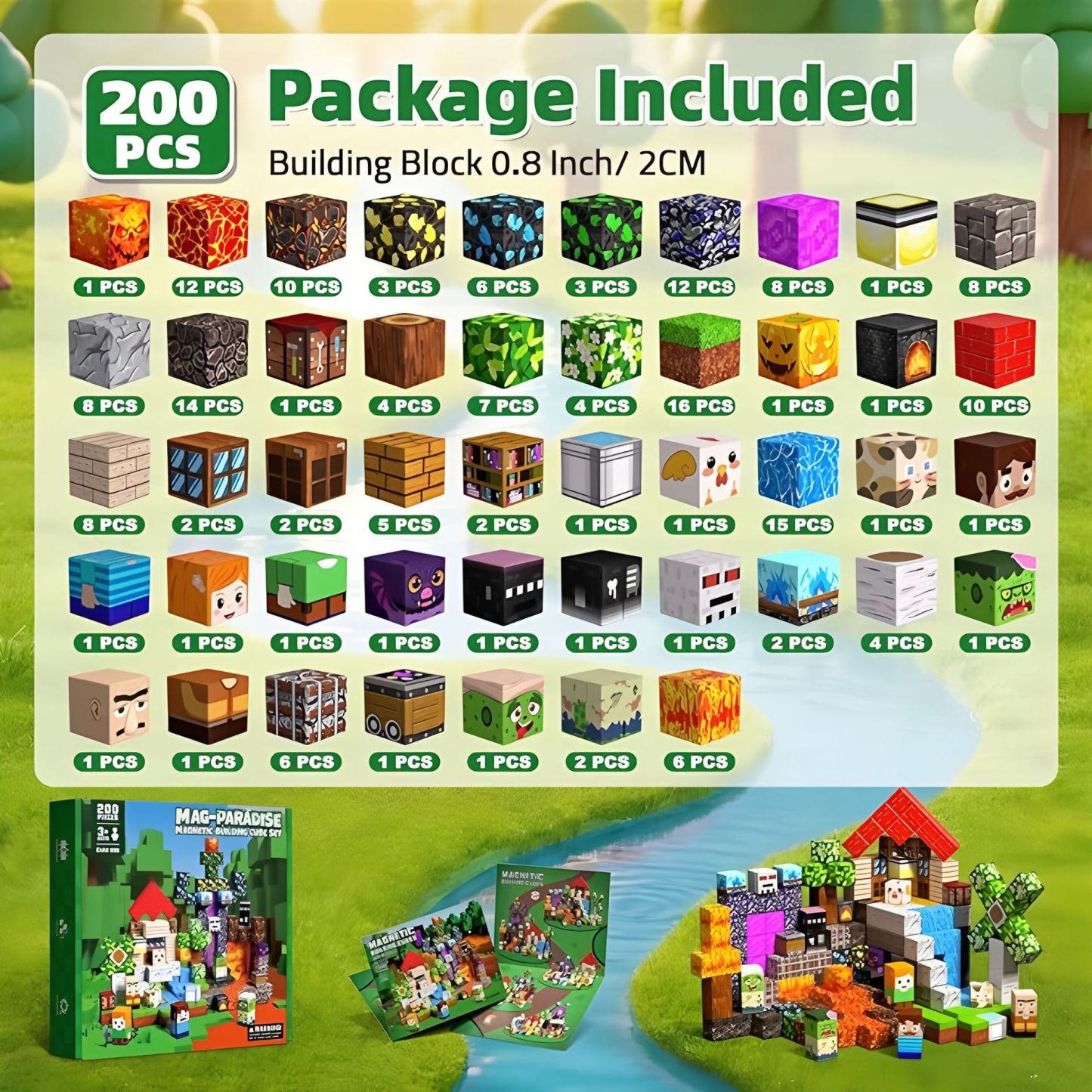 Magnetic Building Blocks -  Magnetic Action Figures Playset, Magnetic Building Block Toys with Magnetic Cubes, 360° Rotating Arms and Legs, Creative Play Set for Kids 6+, Birthday Gifts for Boys Girls