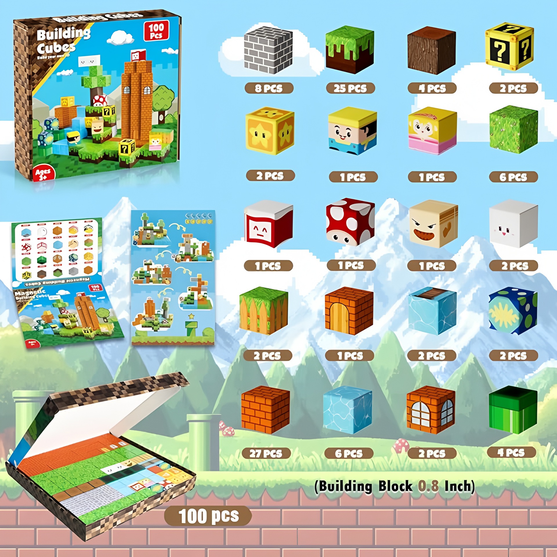 Magnetic Building Blocks -  Magnetic Action Figures Playset, Magnetic Building Block Toys with Magnetic Cubes, 360° Rotating Arms and Legs, Creative Play Set for Kids 6+, Birthday Gifts for Boys Girls