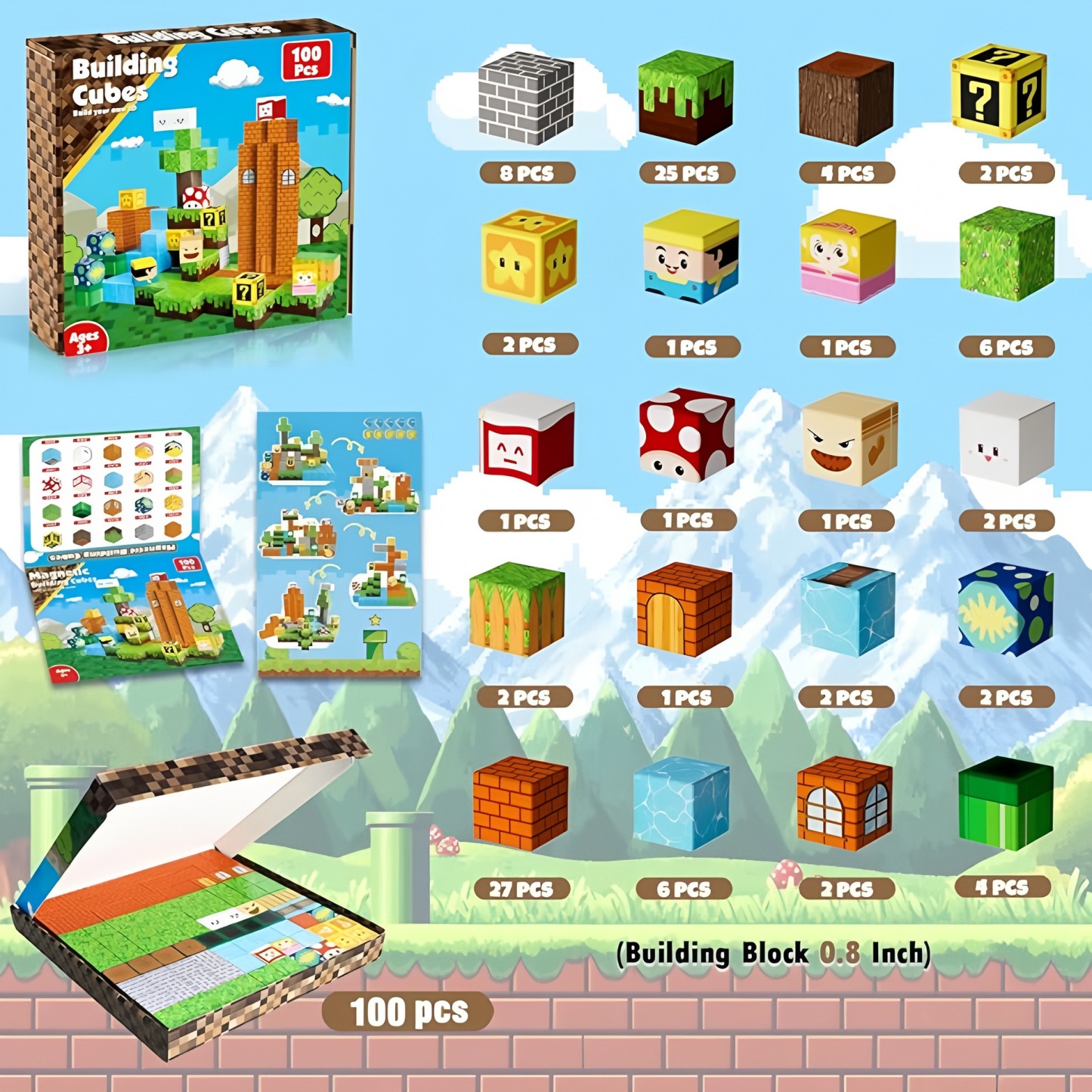 Magnetic Building Blocks -  Magnetic Action Figures Playset, Magnetic Building Block Toys with Magnetic Cubes, 360° Rotating Arms and Legs, Creative Play Set for Kids 6+, Birthday Gifts for Boys Girls