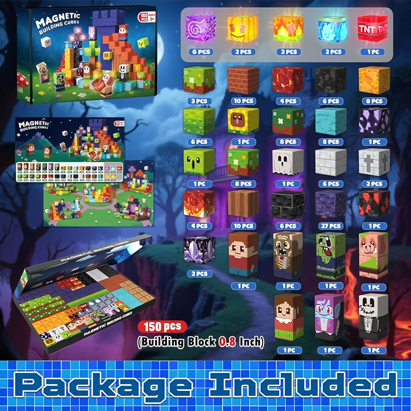 Magnetic Building Blocks -  Magnetic Action Figures Playset, Magnetic Building Block Toys with Magnetic Cubes, 360° Rotating Arms and Legs, Creative Play Set for Kids 6+, Birthday Gifts for Boys Girls