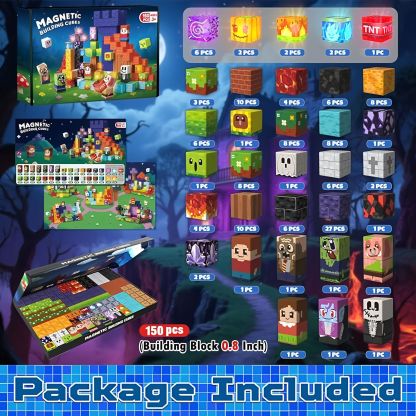 Magnetic Building Blocks -  Magnetic Action Figures Playset, Magnetic Building Block Toys with Magnetic Cubes, 360° Rotating Arms and Legs, Creative Play Set for Kids 6+, Birthday Gifts for Boys Girls