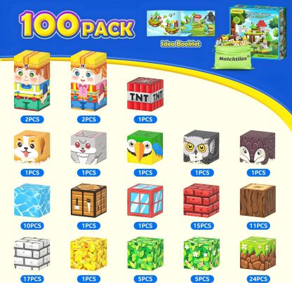 Magnetic Building Blocks -  Magnetic Action Figures Playset, Magnetic Building Block Toys with Magnetic Cubes, 360° Rotating Arms and Legs, Creative Play Set for Kids 6+, Birthday Gifts for Boys Girls