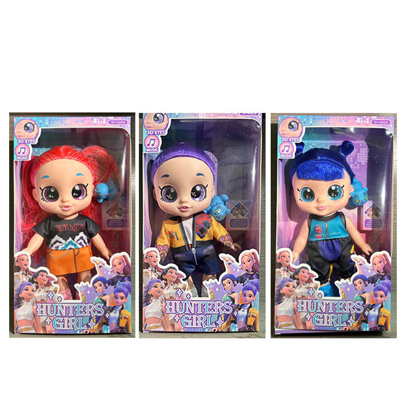Kpop dolls anime action figure set,10 inch 5 joints can play music,rumi mira zoey dolls,gifts for kids,girls&boys toys