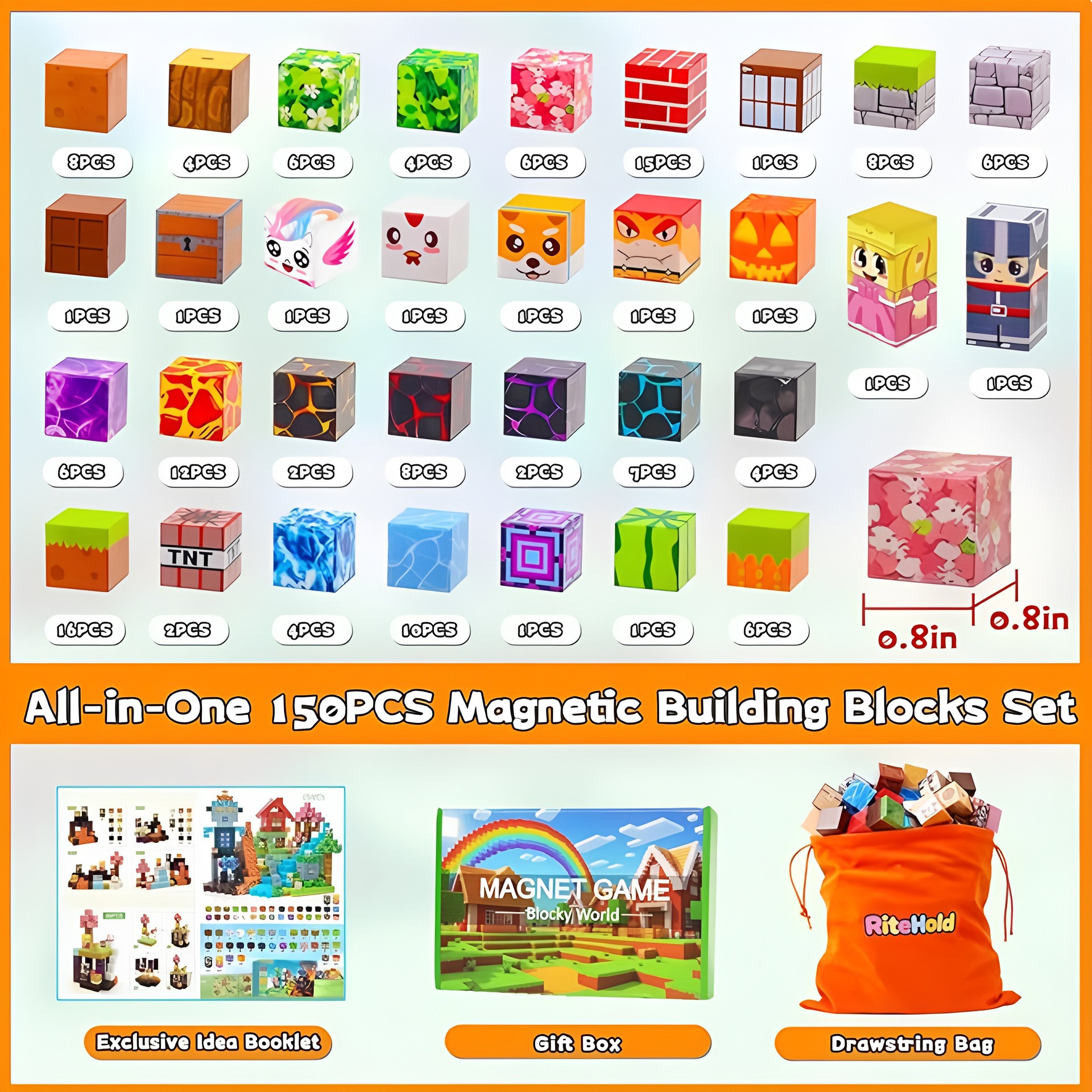Magnetic Building Blocks -  Magnetic Action Figures Playset, Magnetic Building Block Toys with Magnetic Cubes, 360° Rotating Arms and Legs, Creative Play Set for Kids 6+, Birthday Gifts for Boys Girls