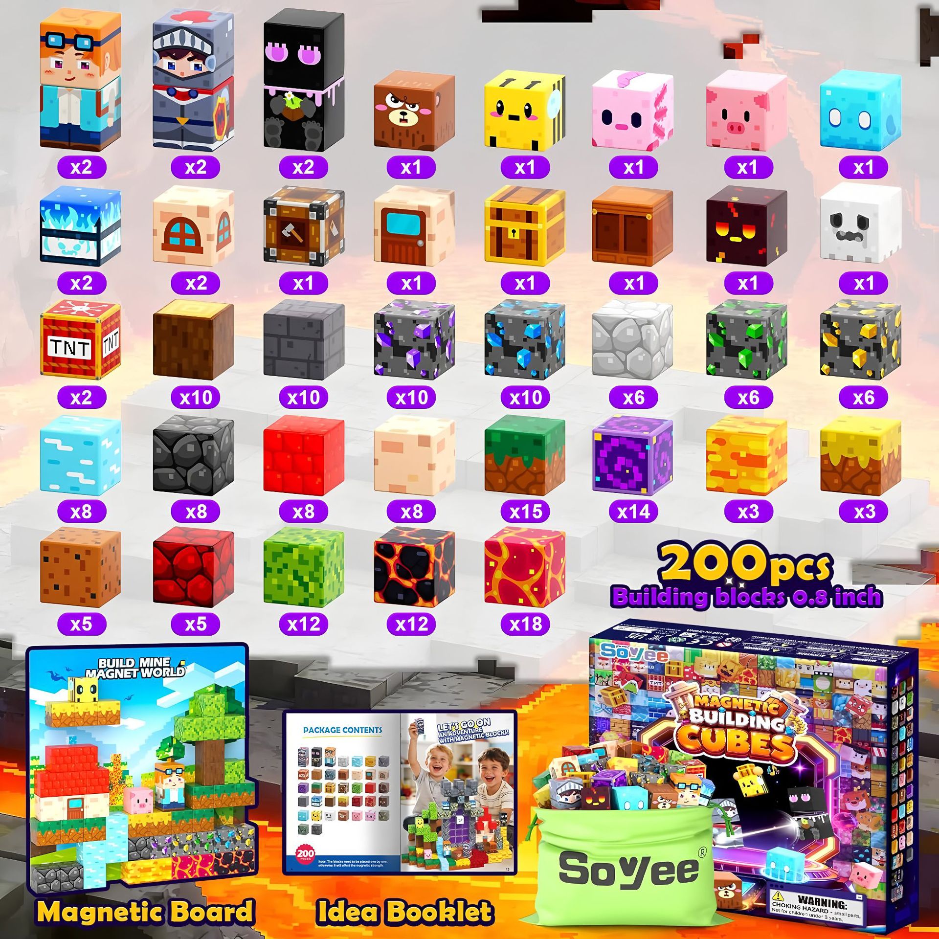 Magnetic Building Blocks -  Magnetic Action Figures Playset, Magnetic Building Block Toys with Magnetic Cubes, 360° Rotating Arms and Legs, Creative Play Set for Kids 6+, Birthday Gifts for Boys Girls