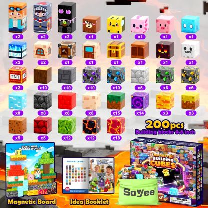 Magnetic Building Blocks -  Magnetic Action Figures Playset, Magnetic Building Block Toys with Magnetic Cubes, 360° Rotating Arms and Legs, Creative Play Set for Kids 6+, Birthday Gifts for Boys Girls