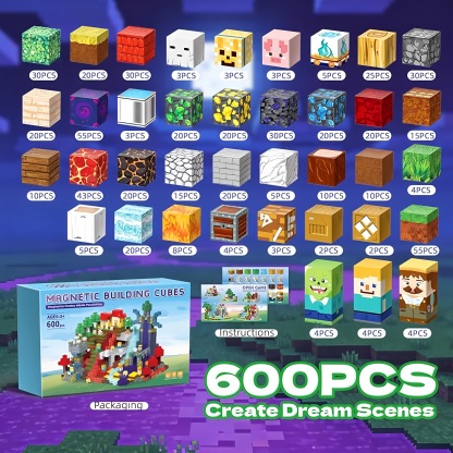Magnetic Building Blocks -  Magnetic Action Figures Playset, Magnetic Building Block Toys with Magnetic Cubes, 360° Rotating Arms and Legs, Creative Play Set for Kids 6+, Birthday Gifts for Boys Girls