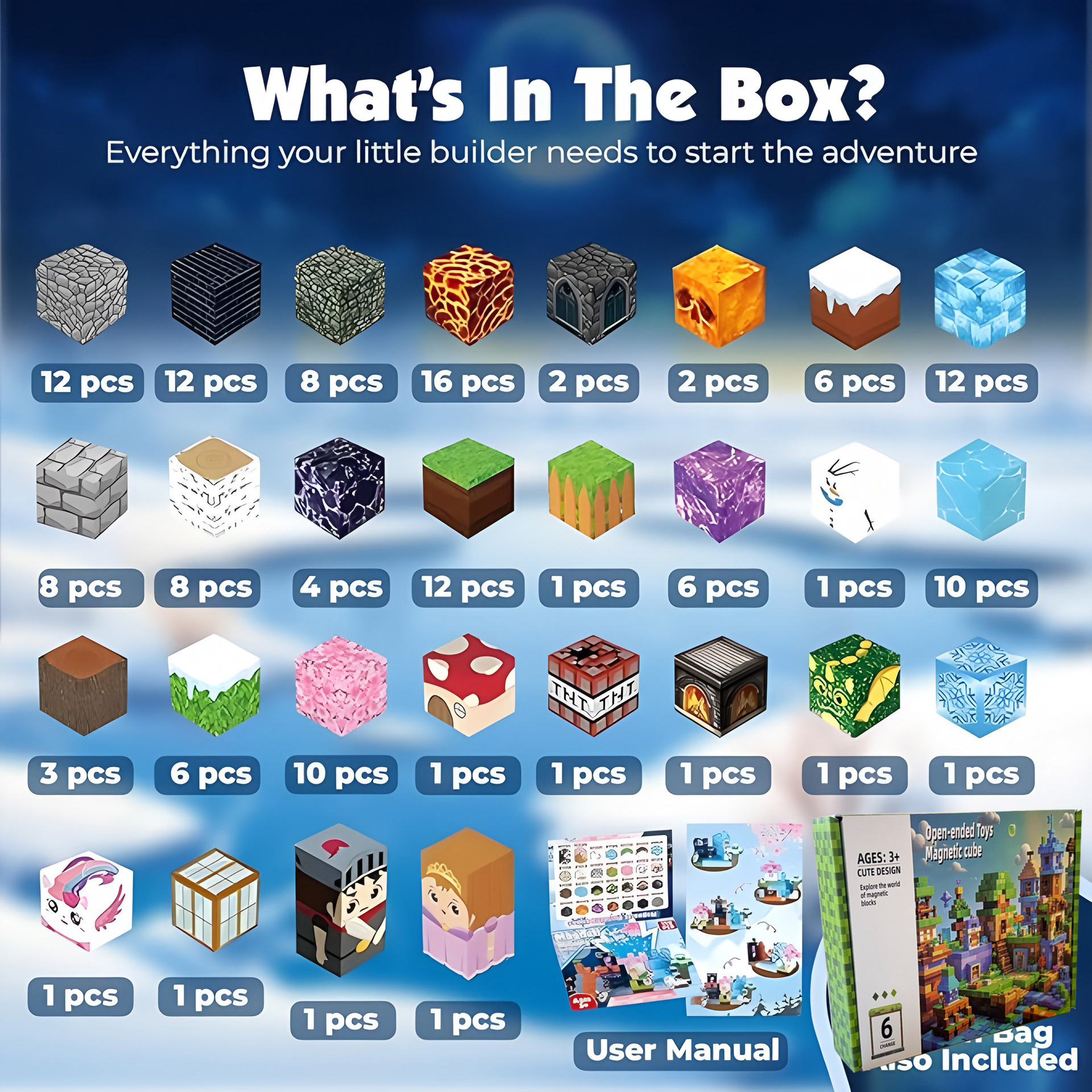 Magnetic Building Blocks -  Magnetic Action Figures Playset, Magnetic Building Block Toys with Magnetic Cubes, 360° Rotating Arms and Legs, Creative Play Set for Kids 6+, Birthday Gifts for Boys Girls