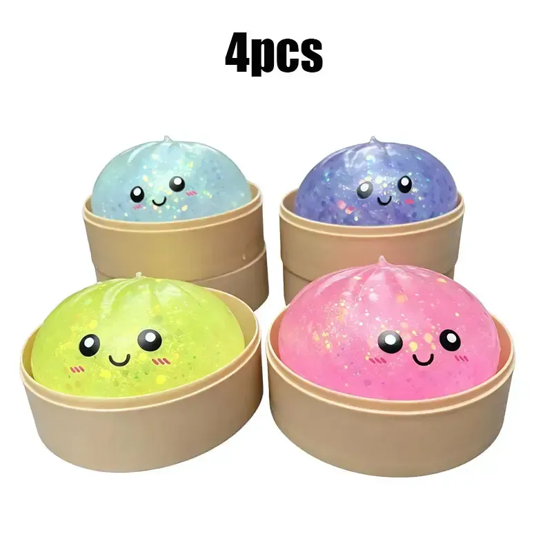 Dumpling Squishy Toy, Colorful Stress Relief Ball, Soft Squeeze Decompression Toy, Stress Relaxation Gift for Adults