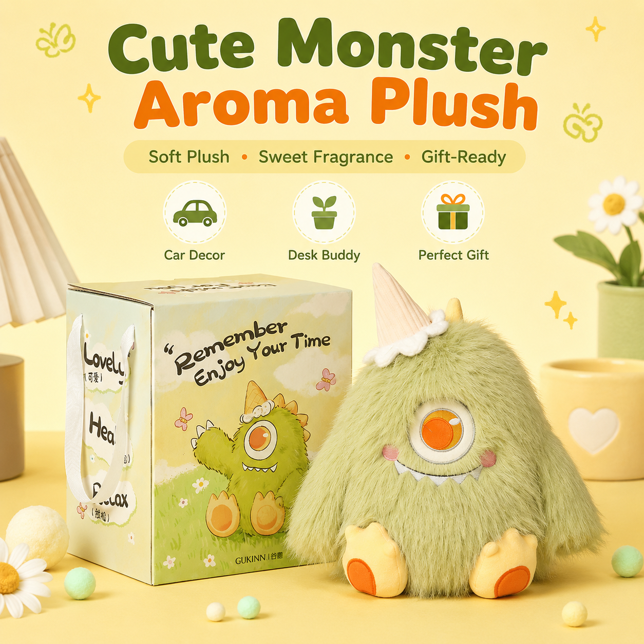 Cute Scented Plush Aroma Buddy – Soft Plush Car, Desk & Bedroom Decor Gift