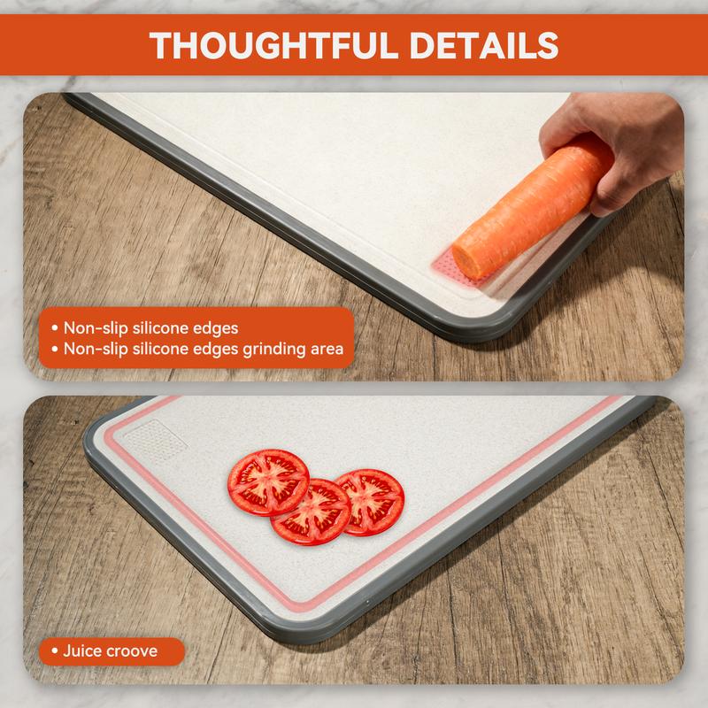 Dual-Side Anti-Mold Titanium Alloy Cutting Board: Raw/Cooked Separation + Juice Groove + Garlic Grinding Zone, All-in-One Kitchen Solution
