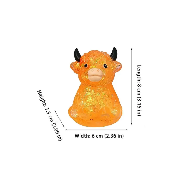Highland Cow Soft Squishies, Mini Cute Animal Squeeze Toy for Adults, Slow Rising Sensory Fidget Stress Ball for Anxiety Relief, Easter Basket Stuffer Party Favor Gift for Cow Lover