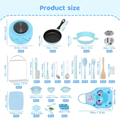 Kids Cooking Set | 28PCS Real Kitchen Starter Kit, Educational Cooking Toys, Gift for Boys & Girls Ages 6-12