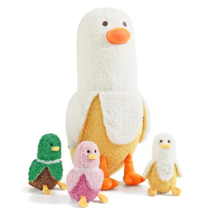 Cute Banana Duck Plush Stuffed Animal Toy for HomeDecoration Squishy Plushie Toy Comfort Plush for Gifts Soft Huggable for Parent-Child Interaction Couples & Friends Prank Toy Party Fun Gift for Kids & Adults Stuffed Animals