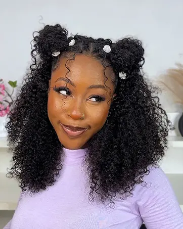 3 in 1 Half Wig Burmese Curly 100% Human Virgin Hair Seamless Flip Over Beginner Friendly Glueless Wear & Go Drawstring Clip in Wig Black Color 14-26 Inch 200% Density #Summervibes