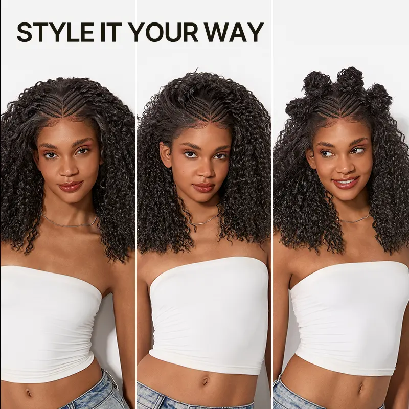 [New Arrival] Fiber Cornrow Top Braided Wig 13x6 Lace Front Pre Cut Lace