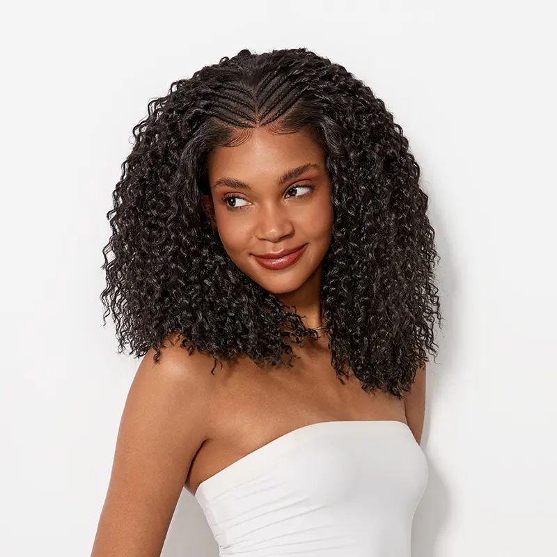 [New Arrival] Fiber Cornrow Top Braided Wig 13x6 Lace Front Pre Cut Lace