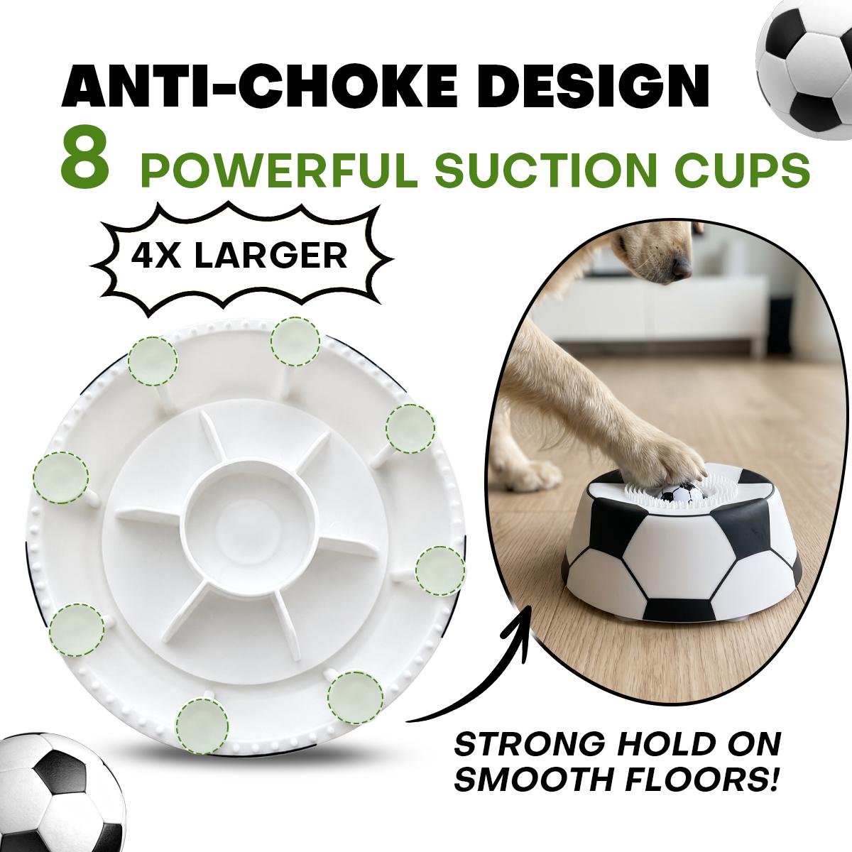 Limit Free gift, PawPace Soccer Style Multi purpose dog bowl with Free Peanut Butter Spatula,Dog Liquid Slow Feeder,Lick Bowl Mat with Ball ,8 Extra Large Suction Cups,No Mess Liquid Treat Enrichment Bowl for Dogs