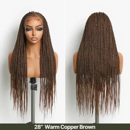 [New Arrival] Fiber 13×5 Lace Front Glueless Braided Wig – Two-Strand Twist Braids Style, Beginner Friendly #tiktok shop spring glow up