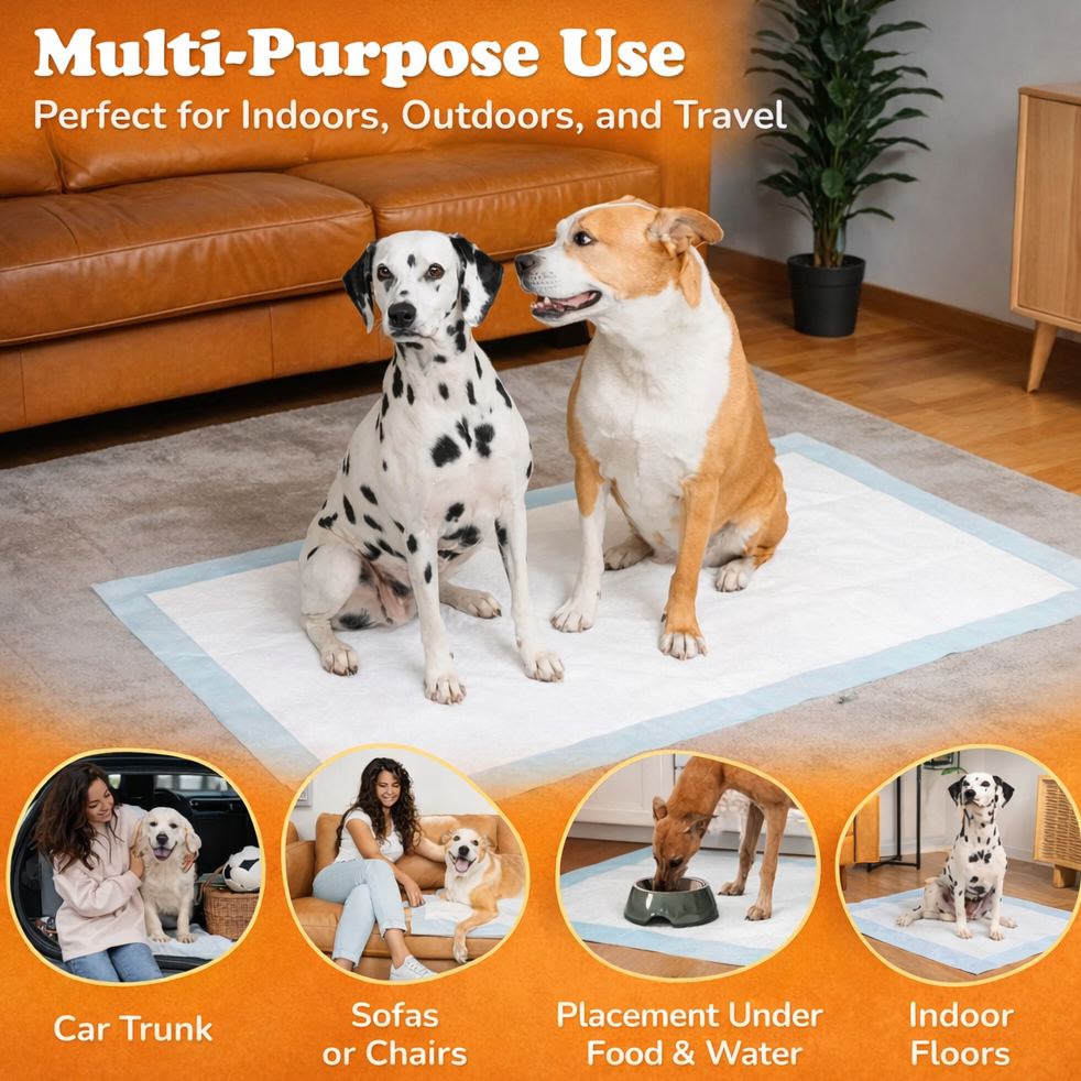 Dog Training & Potty Pads, 35x23 inch - Tear Resistant with Strong Leak-Proof Backing, Optional Adhesive Tape