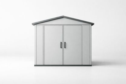 Capanno in Acciaio Zincato Grigio con Doppia Porta 350x230x210cm-Placenestia