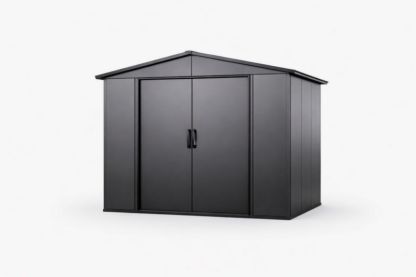 Capanno da Giardino in Metallo Nero 2.7m x 2.1m x 2.0m-Placenestia