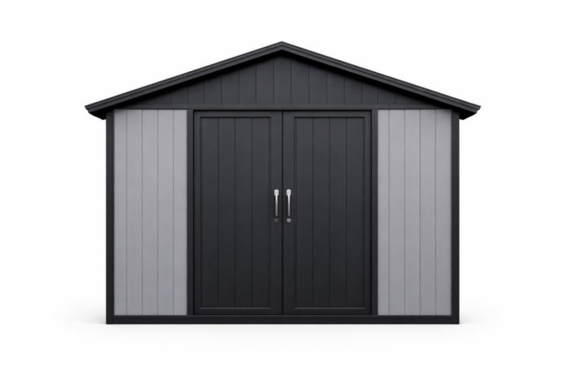 Capanno da Giardino in Resina Grigio/Nero 300x200 cm-Placenestia