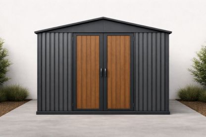 Capanno da Giardino in Metallo e Legno Composito 210x300x180 cm-Placenestia