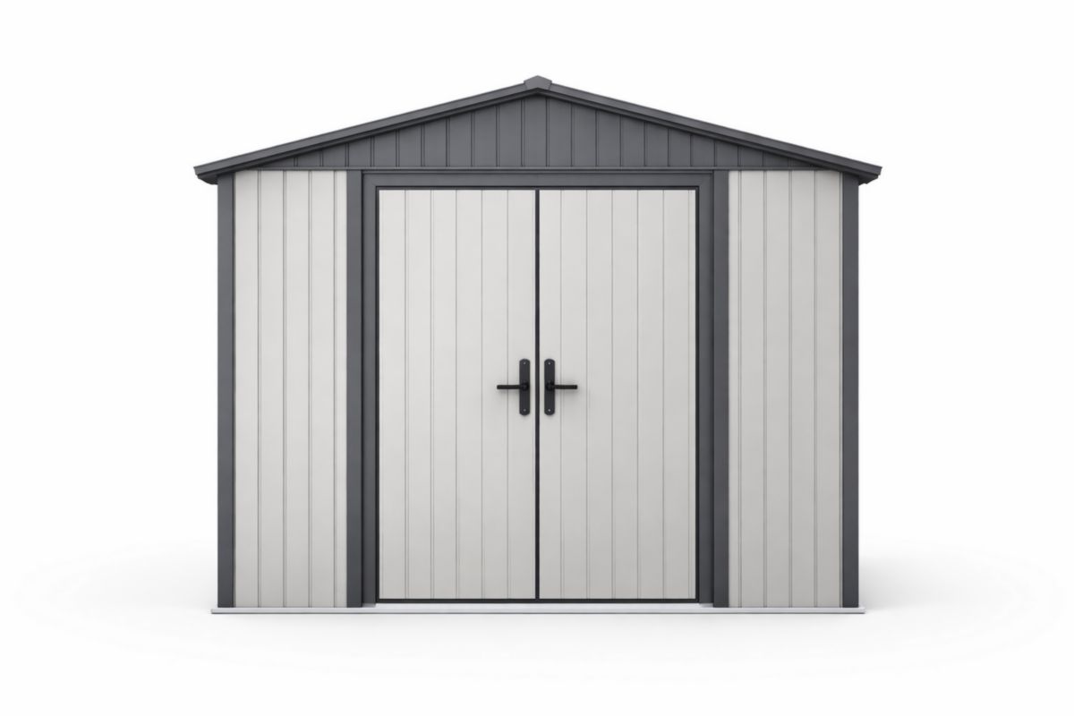 Capanno da Giardino in Resina Grigio 221x229x242 cm-Placenestia