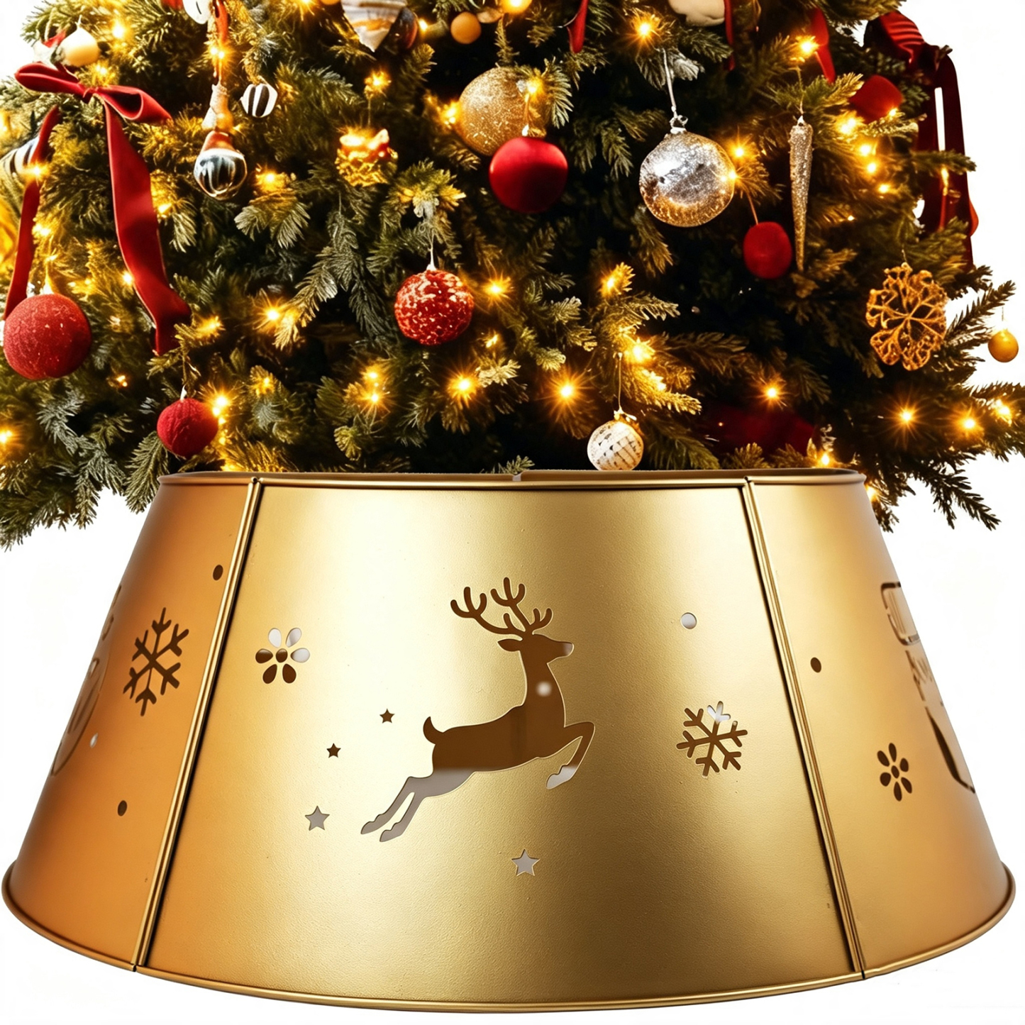 Gold 27.6 Inch Metal Christmas Tree Collar