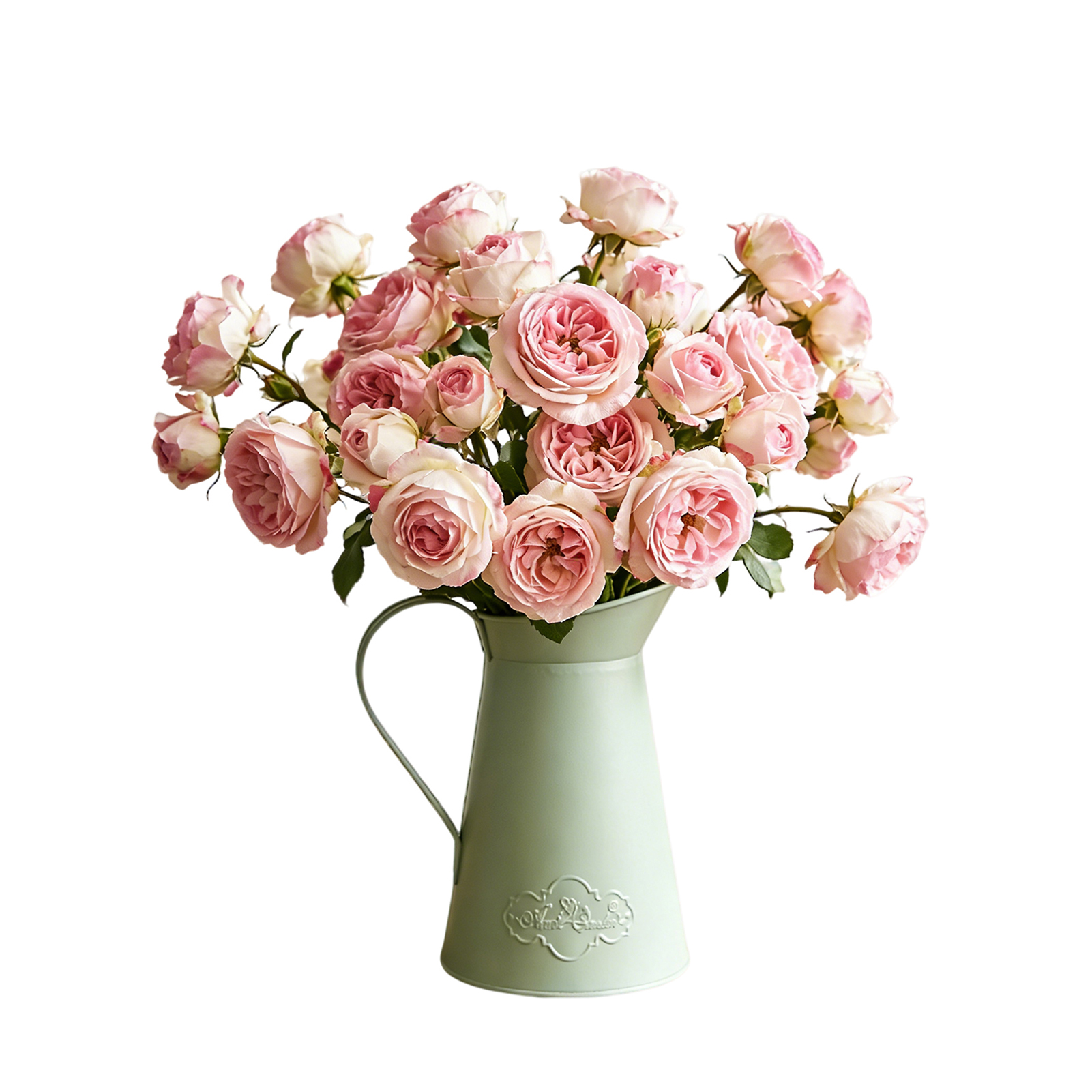 Green Metal Milk Jug Vase