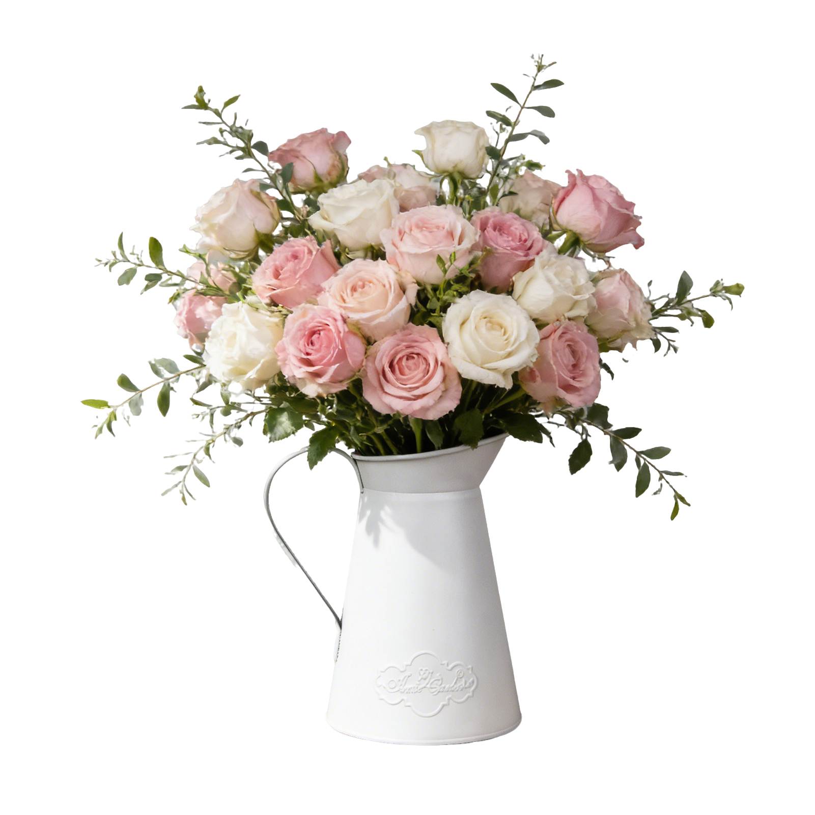 Soft White Metal Pitcher Vase