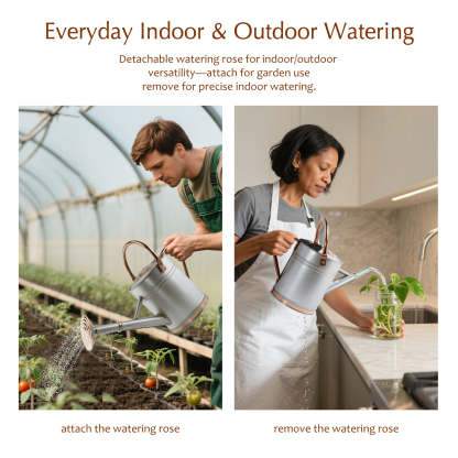 Galvalume 1 Gallon Watering Can with Copper Details