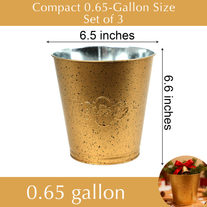 Set of 3 Gold Metal Display Buckets