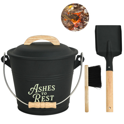 Compact 1.5 Gallon Ash Bucket with Lid and Tools