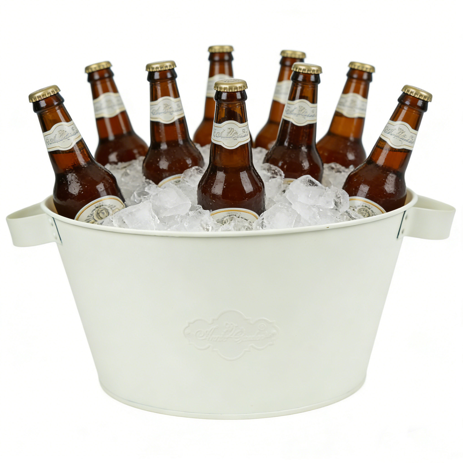White 3 Gallon Metal Beverage Tub