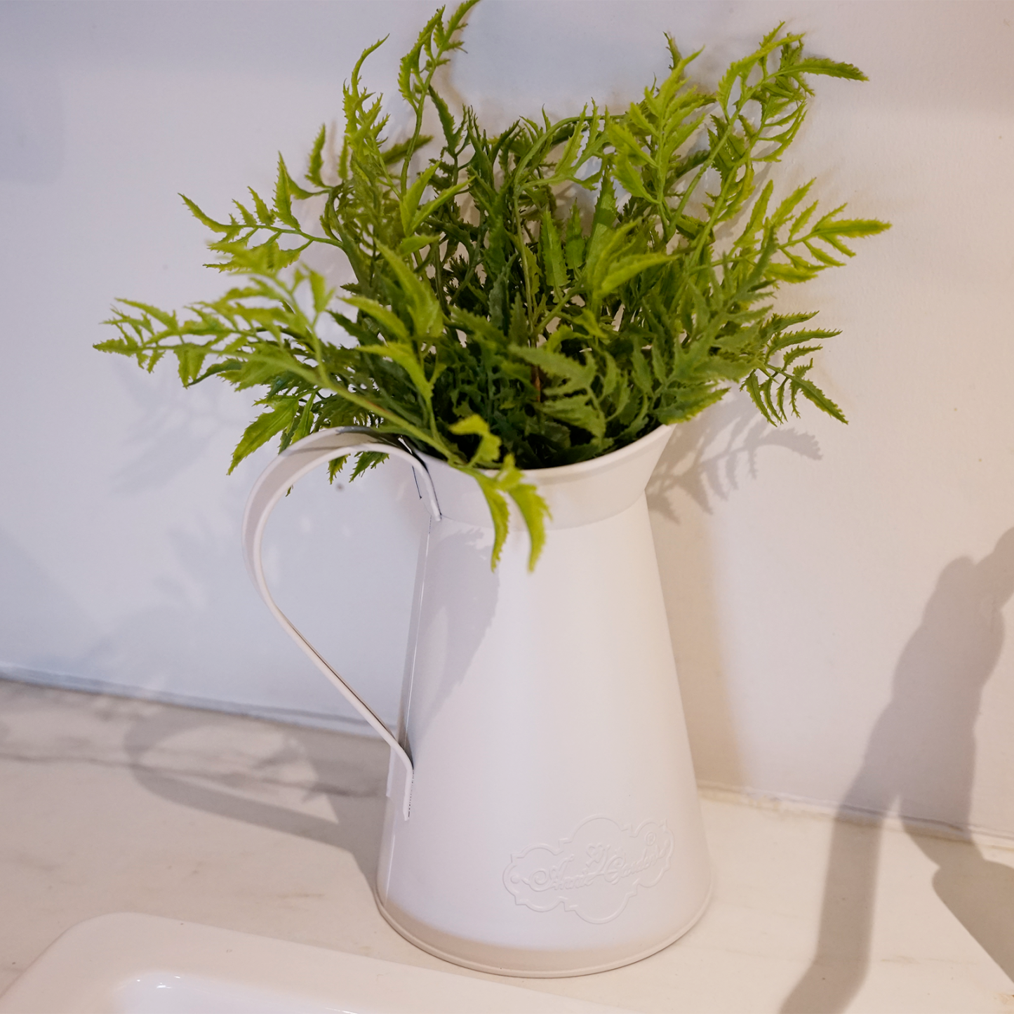 Soft White Metal Pitcher Vase