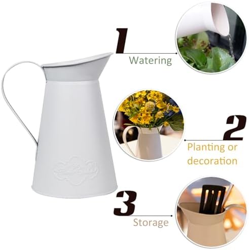 Soft white metal pitcher vase Amazon use-detail image