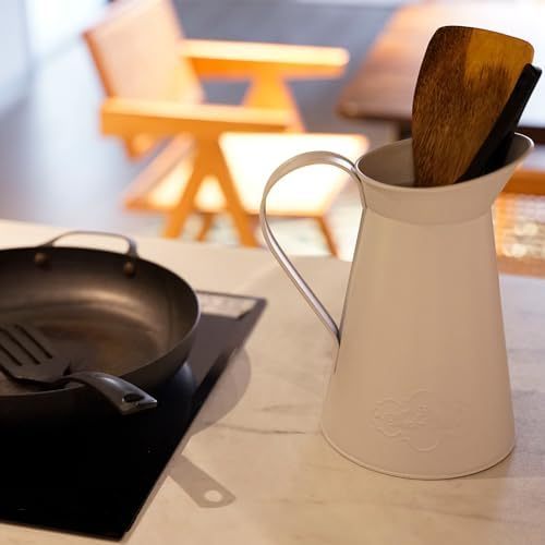 Soft white AnnieGarden metal pitcher vase Amazon gallery image