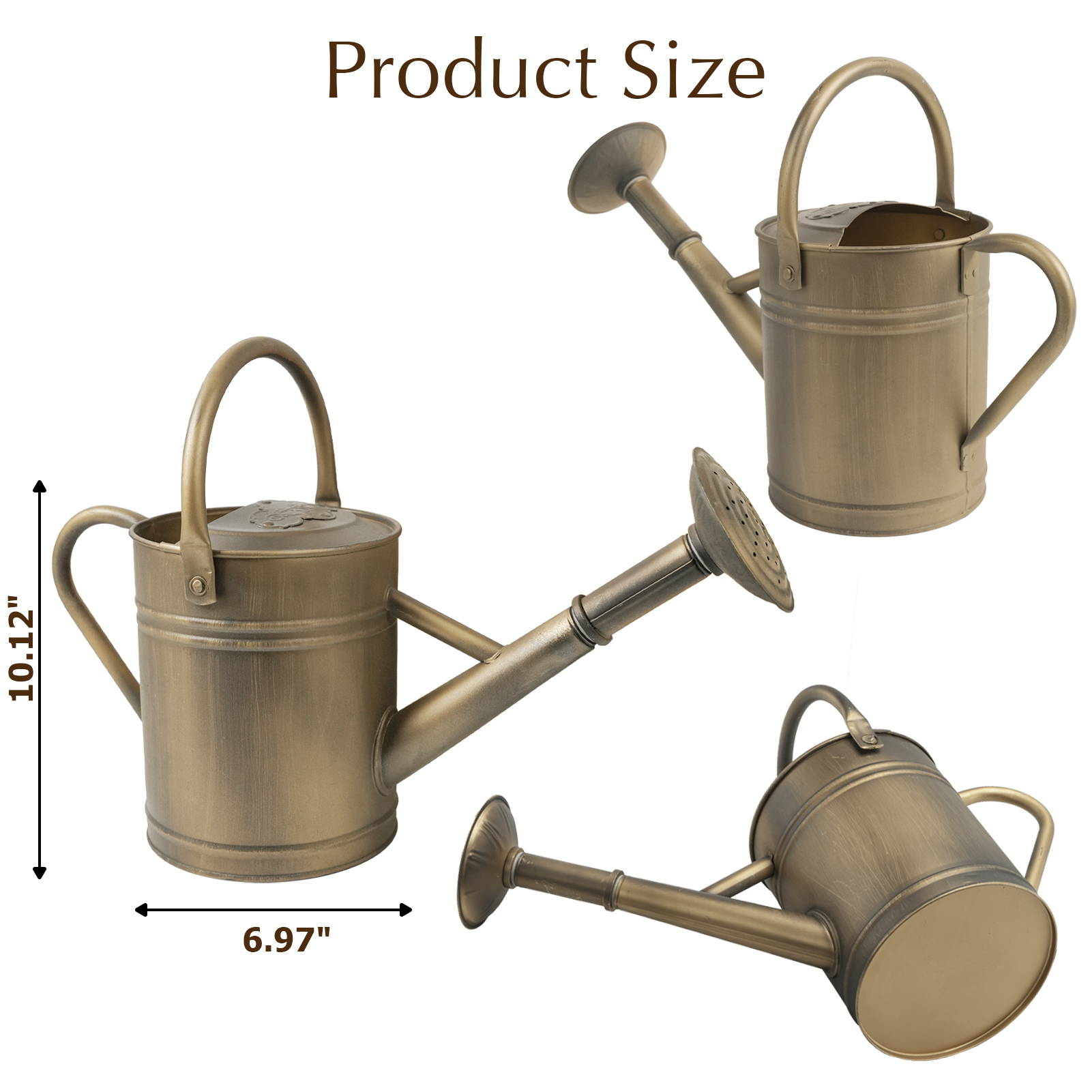 Antique Bronze 1 Gallon Metal Watering Can