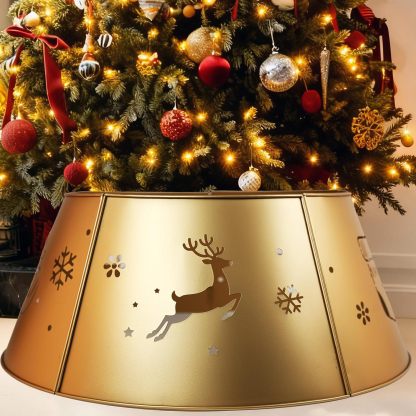 AnnieGarden gold 27.6 inch metal Christmas tree collar