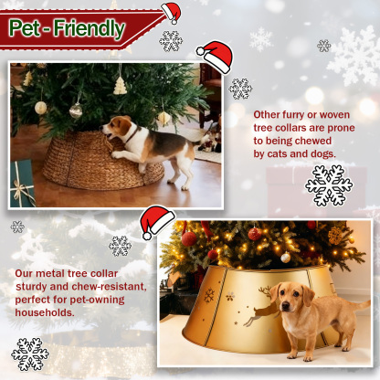 Gold 27.6 Inch Metal Christmas Tree Collar