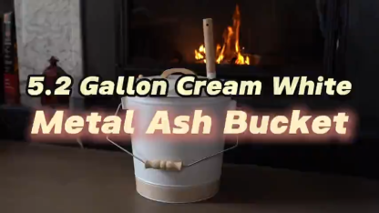 Cream White 5.2 Gallon Ash Bucket with Tools