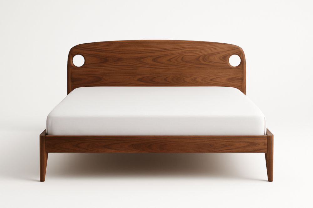 Letto Matrimoniale in Legno Massello Noce 200x160x90 cm