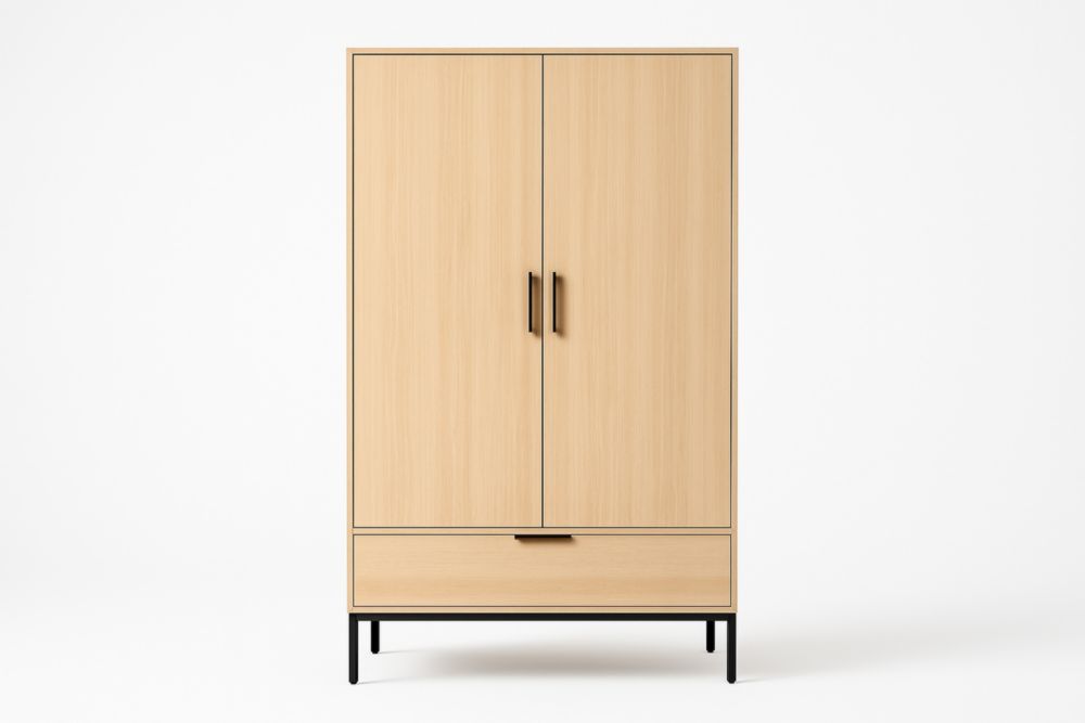 Armadio in Legno con Ante e Cassetto