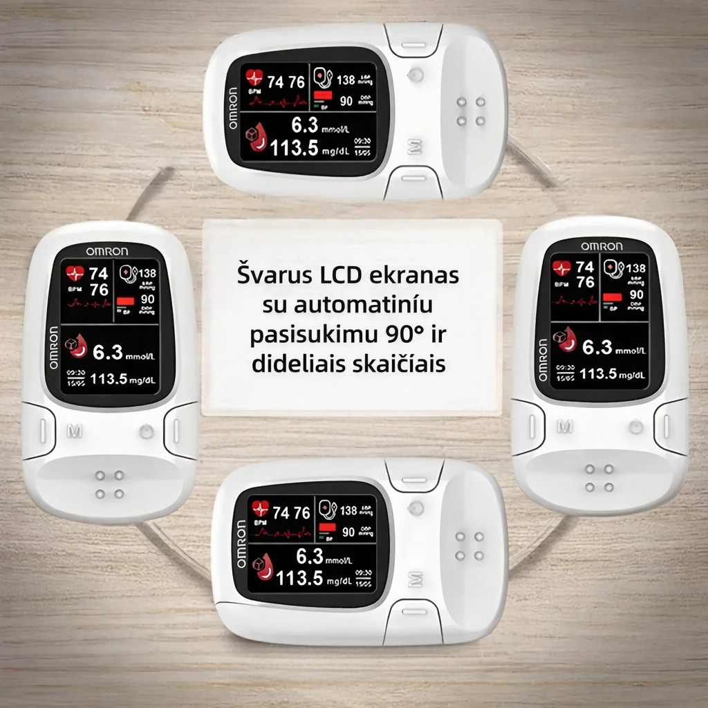 🔥2026 m. naujas neinvazinis „Omron“ išmanusis gliukozės kiekio kraujyje matuoklis. Pagaminta JAV.