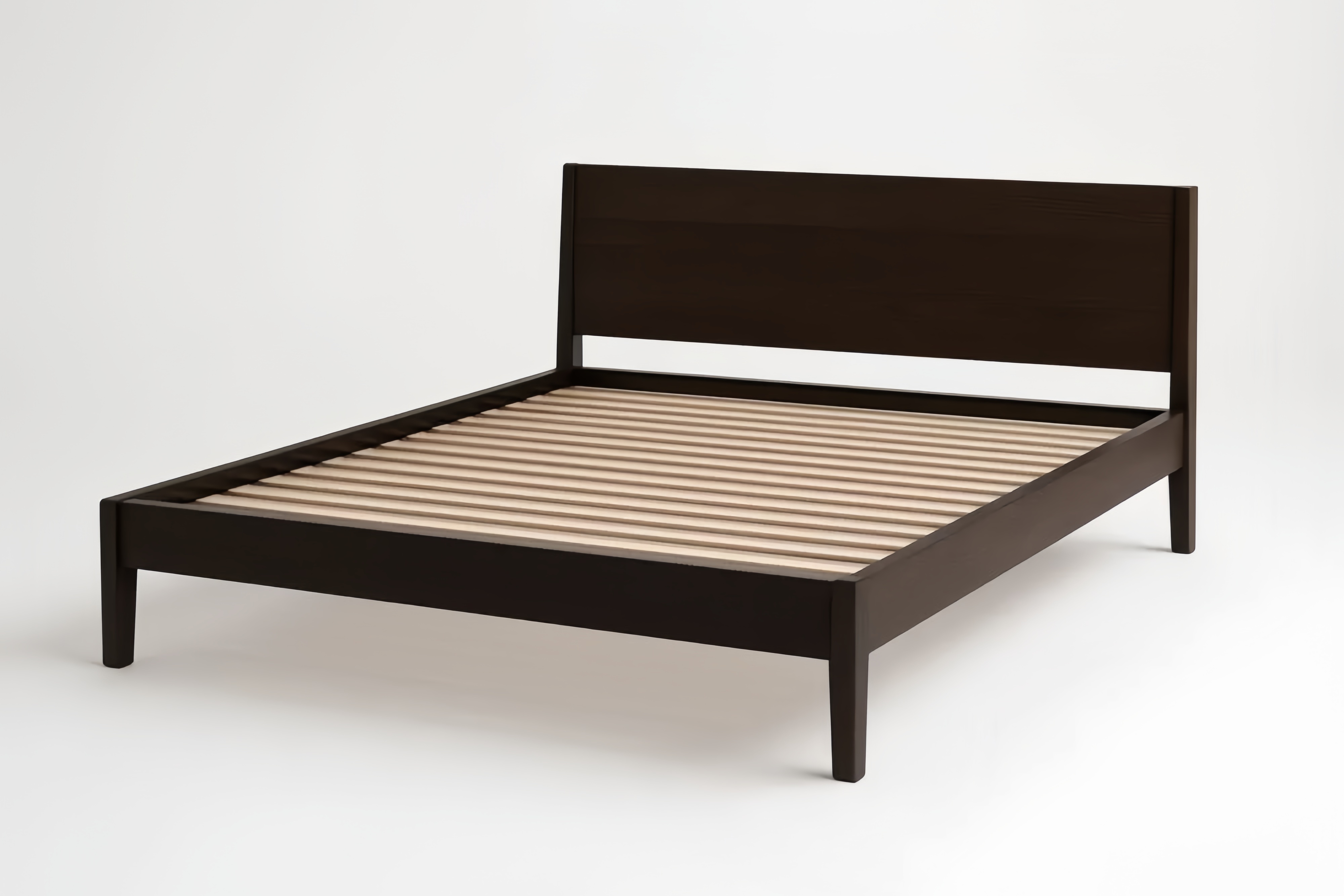 Lit double en bois massif marron 200x160 cm