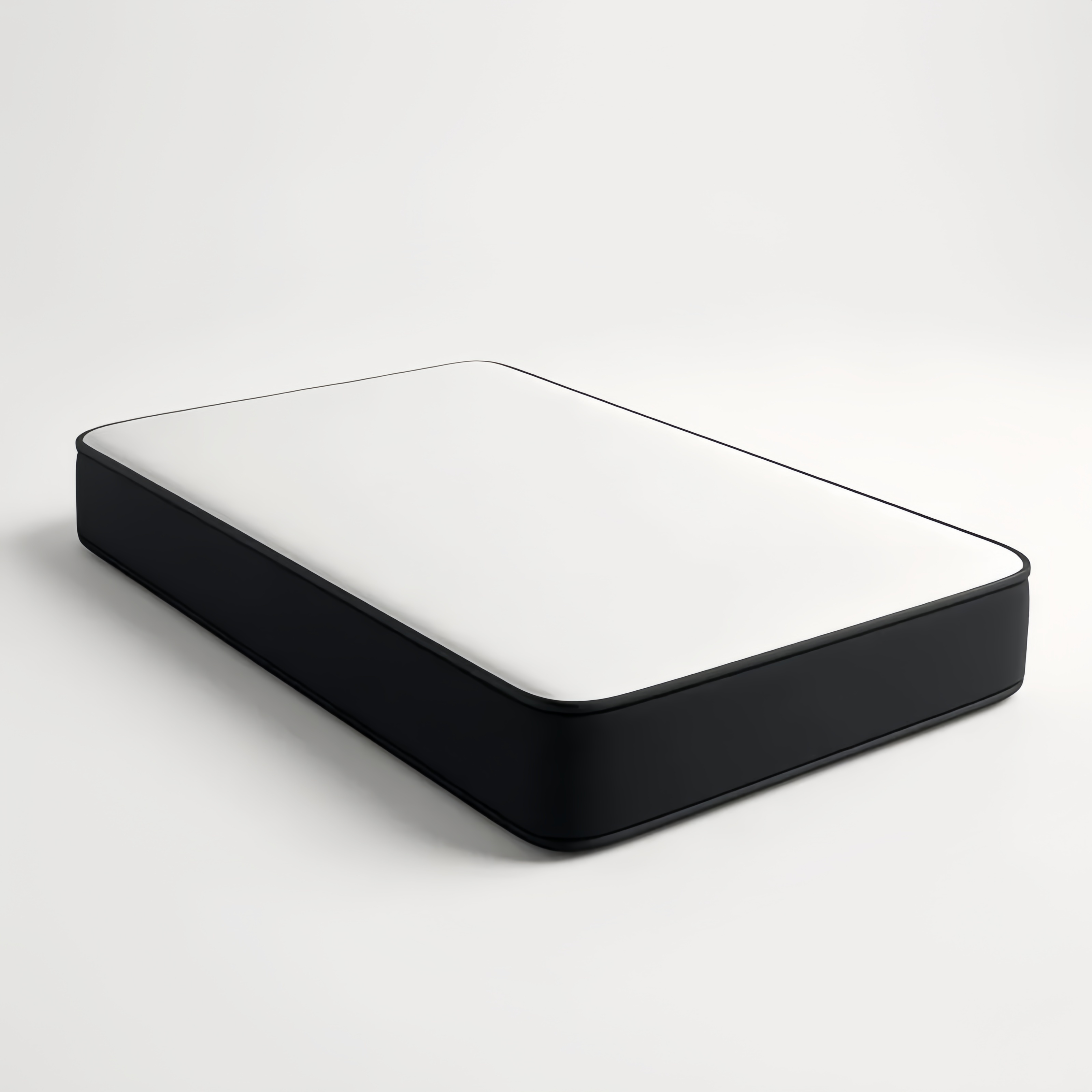 Matelas en mousse polyuréthane 190x90 cm blanc/noir